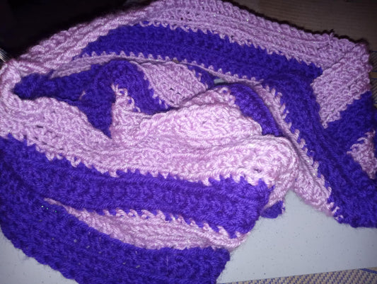 acrylic purple striped scarf k